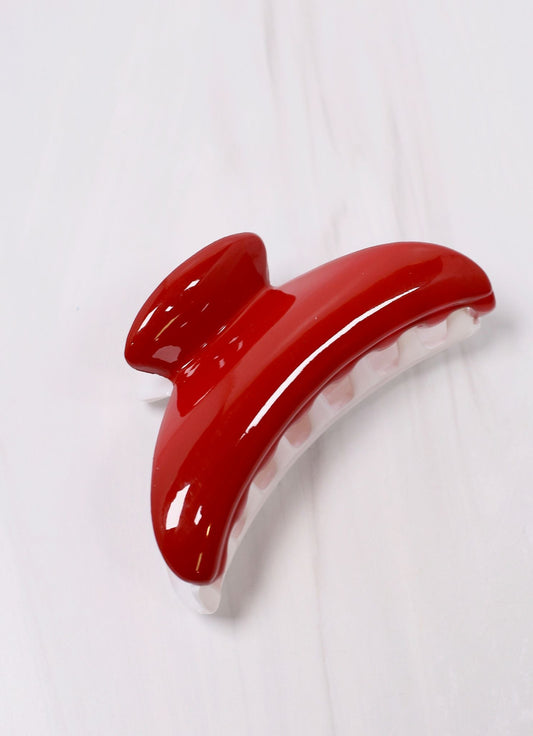 Mason Two Tone Hair Clip CRIMSON WHITE