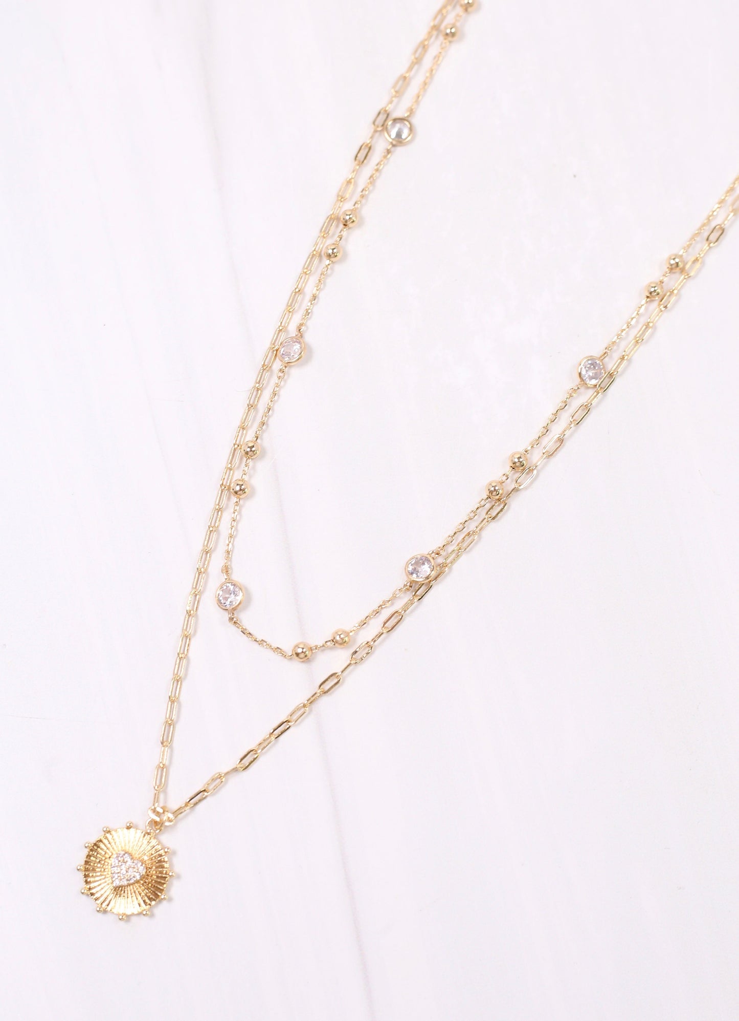 Dennings Layered Charm Necklace GOLD