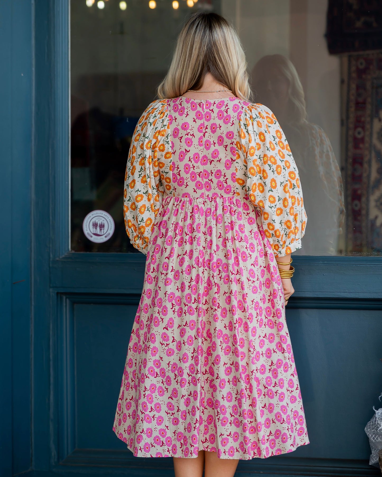 Bailey Blossom Linen Midi Dress