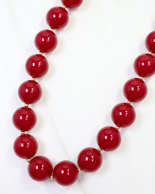 Megan Beaded Necklace Burgundy