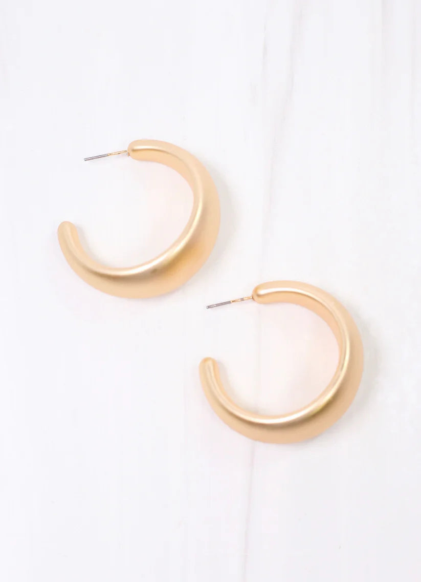 Ridgeway Hoop Earring MATTE GOLD