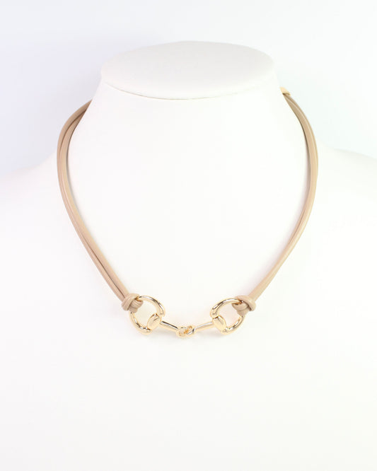 Ellery Horsebit Cord Necklace Tan