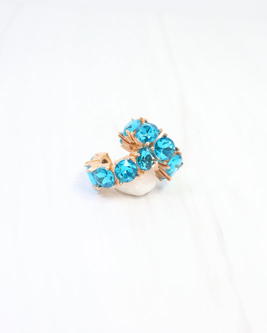Roxanne Rhinestone Hoop Earring Turquoise