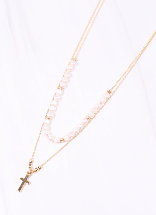 Renzulli Layered Necklace with Cross GOLD - Caroline Hill