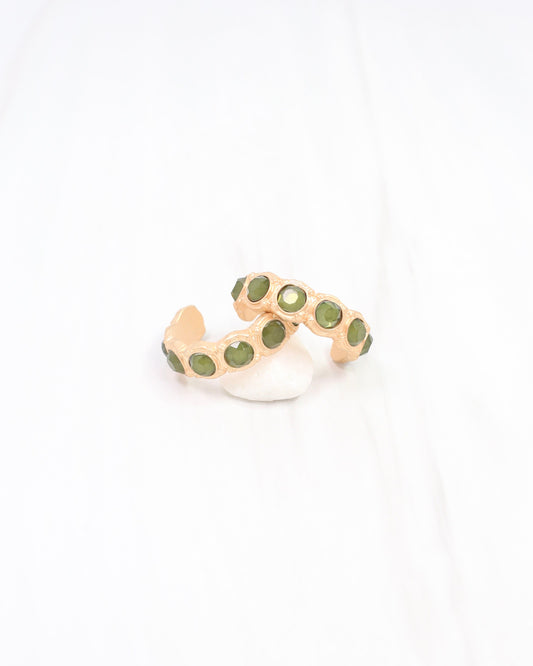 Simms Stone Hoop Earring Olive
