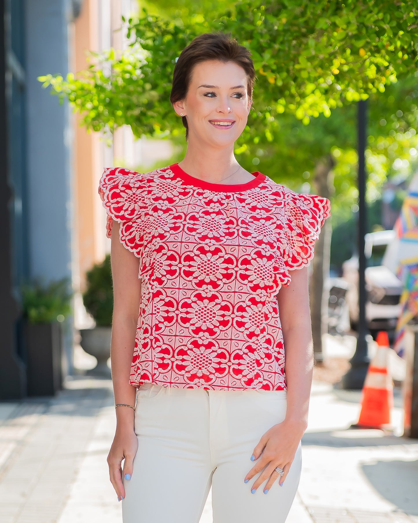 Elio Ruffle Sleeve Top
