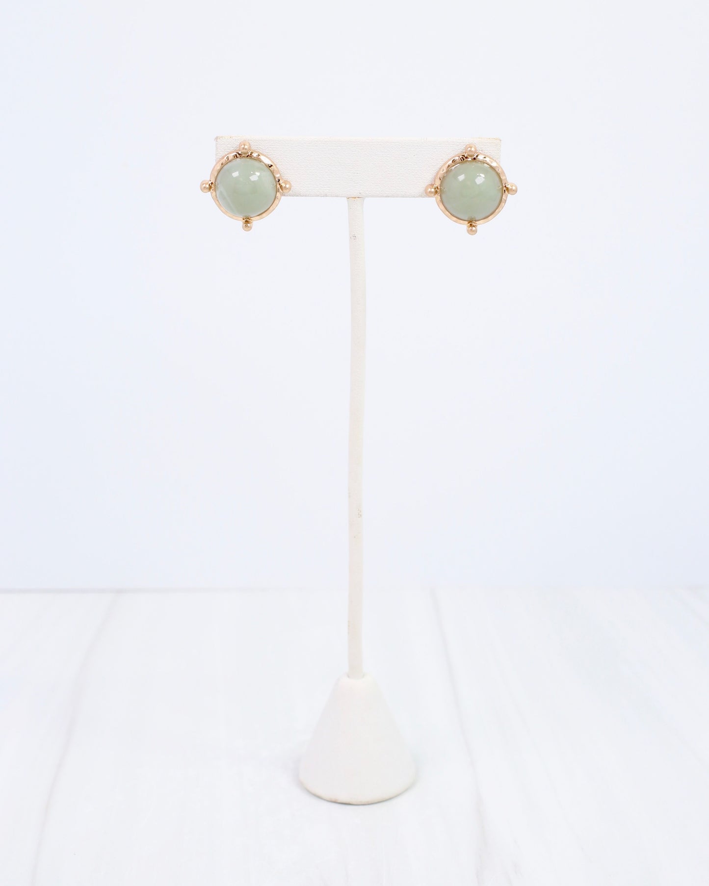 Florissant Round Post Earring Light Green