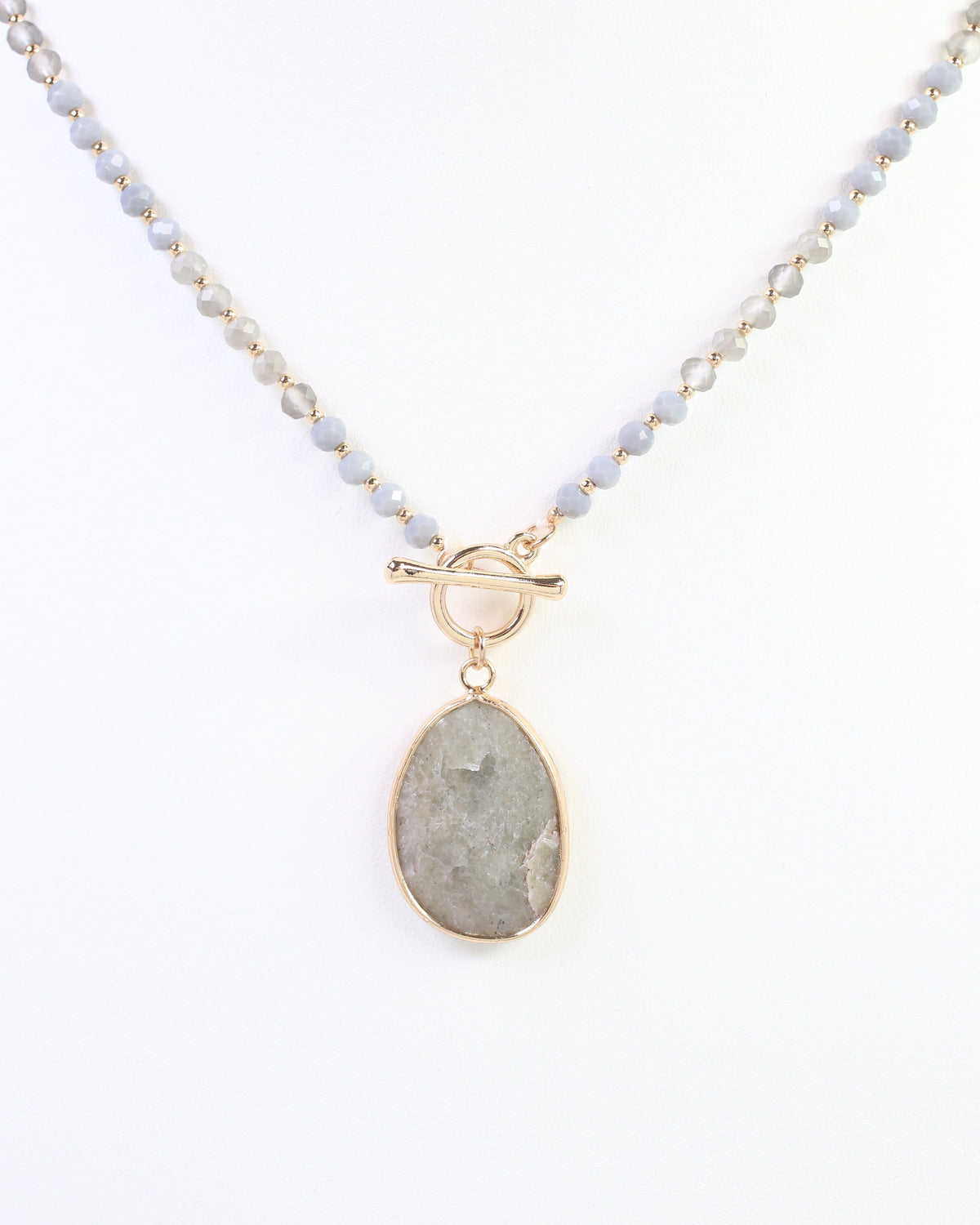 Reese Stone Toggle Necklace Grey