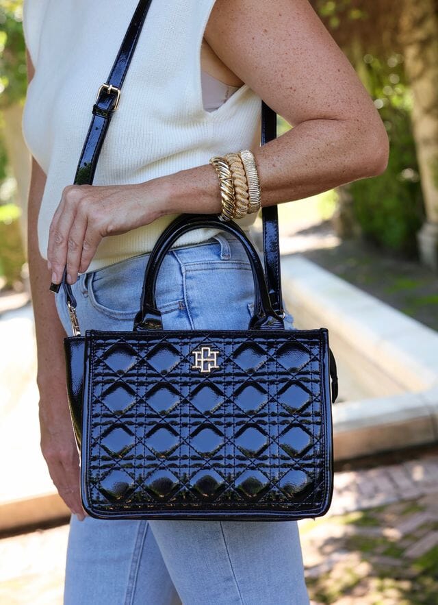 Ricky Mini Tote BLACK PATENT LQ - Caroline Hill