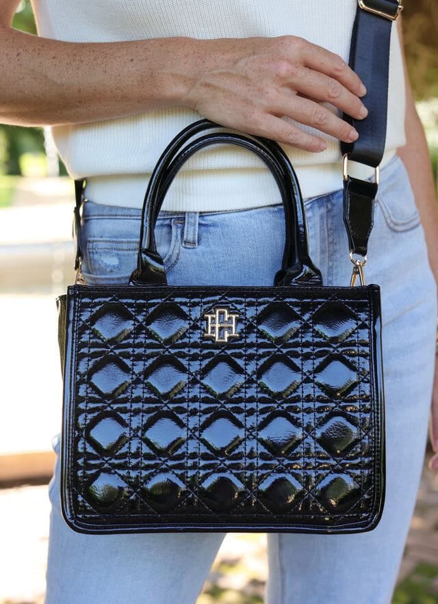 Ricky Mini Tote BLACK PATENT LQ - Caroline Hill