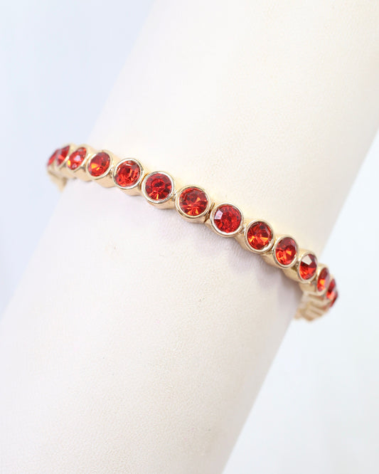Castile Crystal Stretch Bracelet Red
