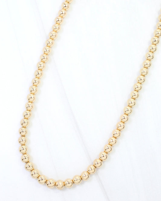 Bimini 7mm Bead Necklace Gold