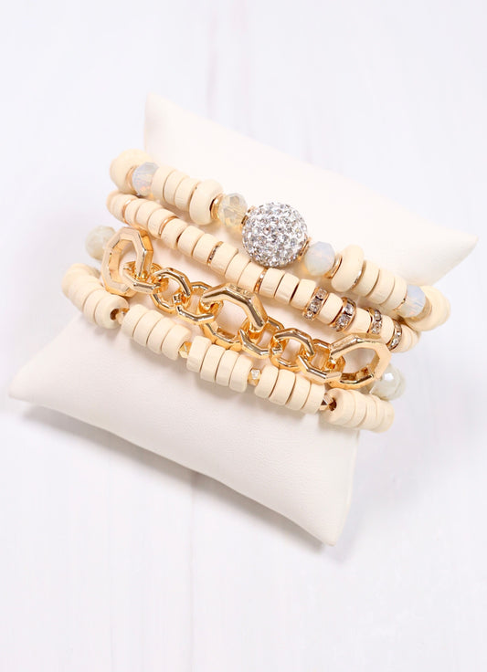 Romain Bracelet Set NATURAL - Caroline Hill