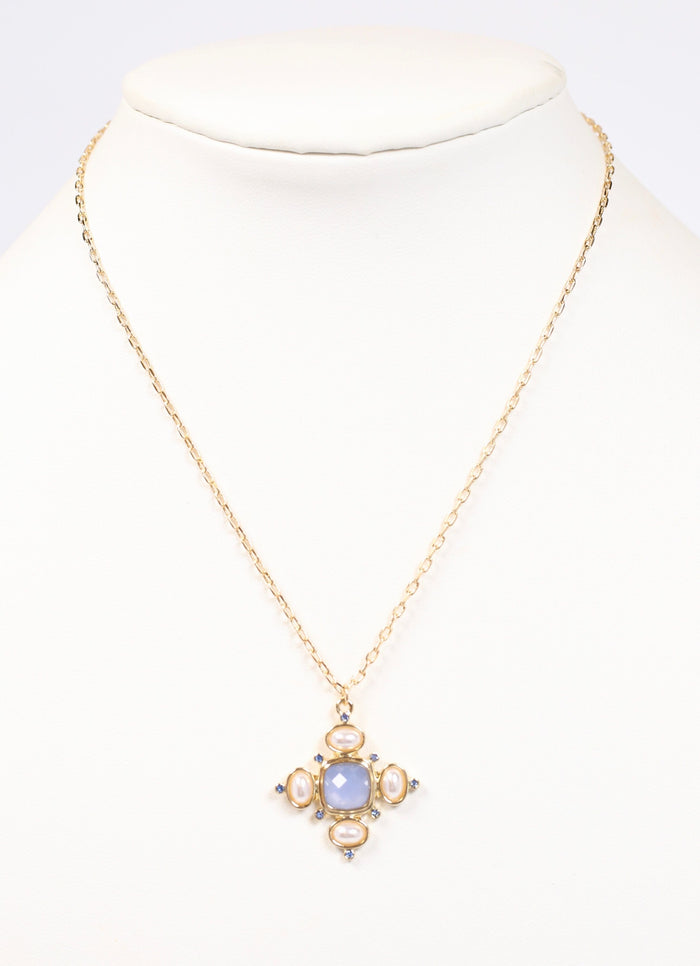 Rosemere Charm Necklace PERIWINKLE - Caroline Hill