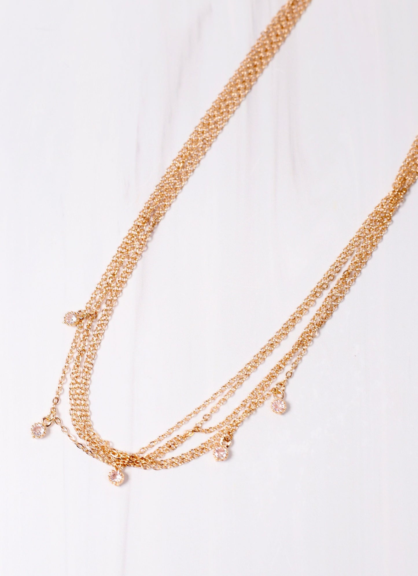 Rowley Layered CZ Necklace GOLD - Caroline Hill