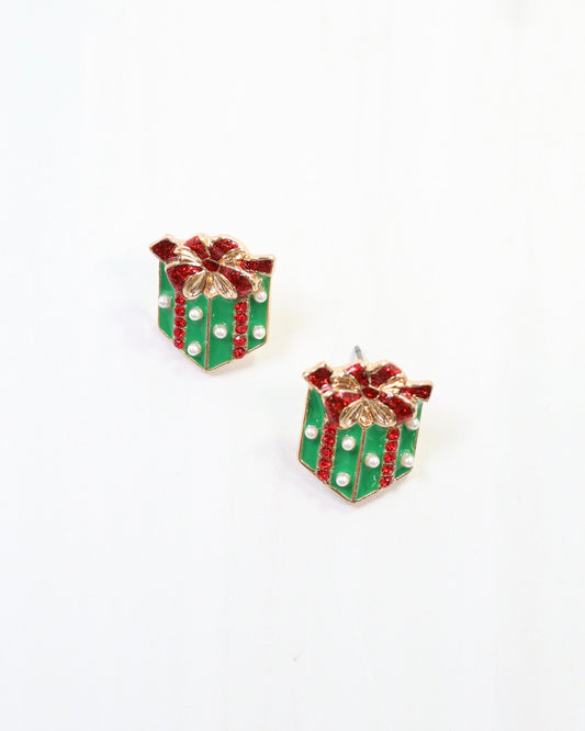 Pretty Present Stud Earring Green