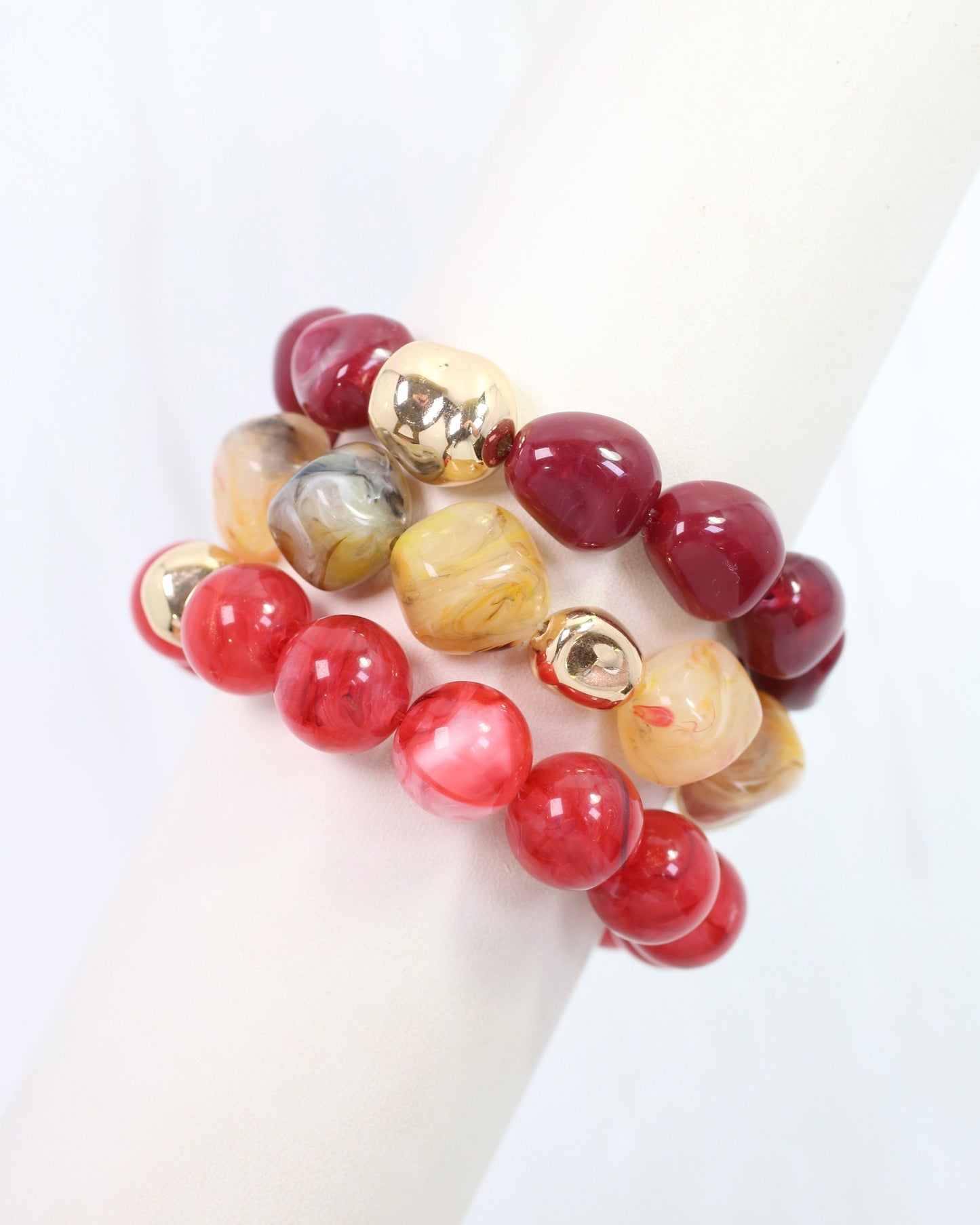 Doris Beaded Bracelet Set Wine