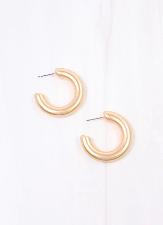 Romano Hoop Earring Matte GOLD