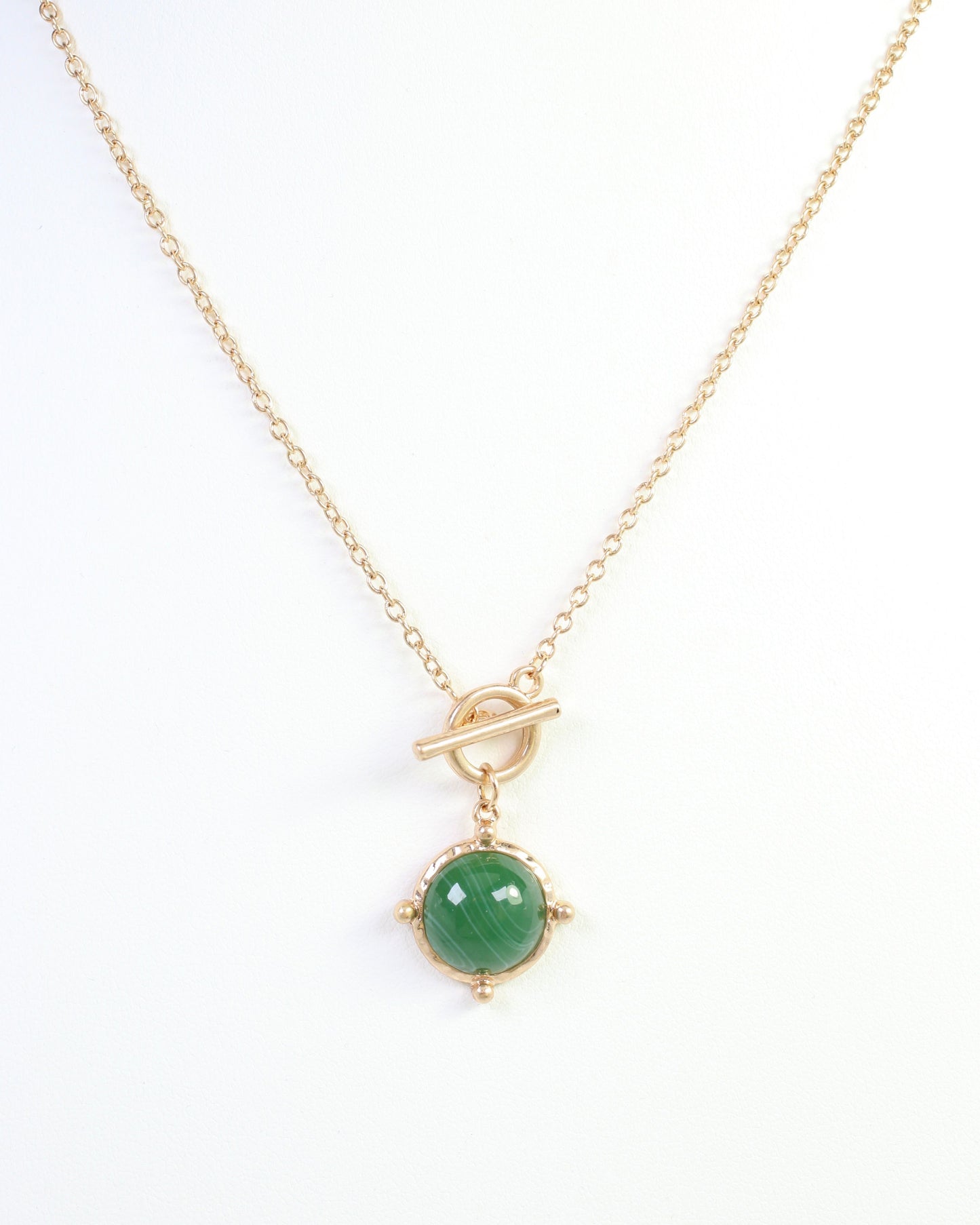 Florissant Round Pendant Necklace Green