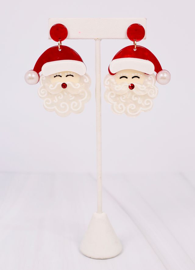 Jolly ol' Saint Nick Earring RED