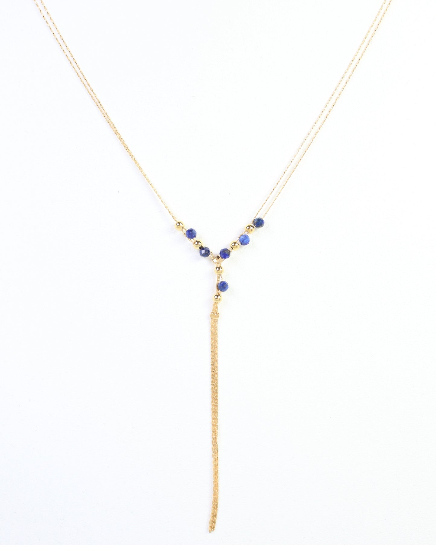 Merida Beaded Tassel Necklace Navy