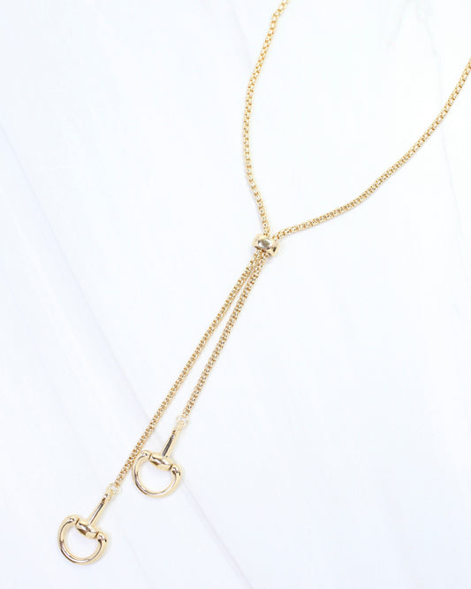 Frances Horsebit  Adjustable Chain Necklace Gold