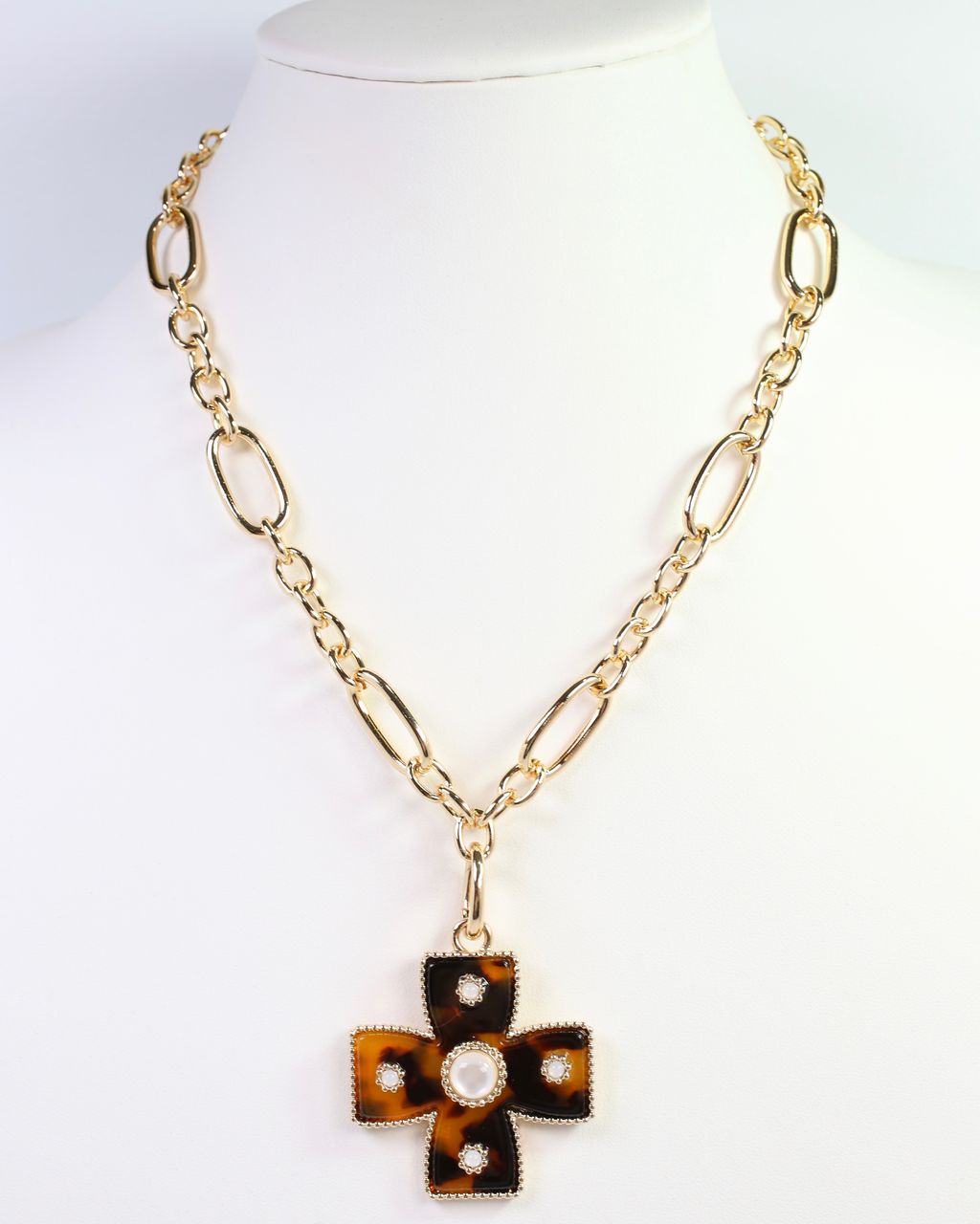 Cayce Small Cross Charm Tortoise