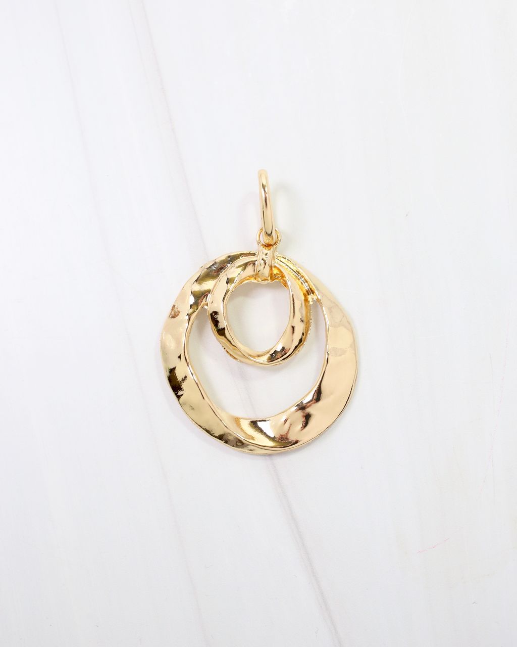 Lubec Double Hoop Charm Gold