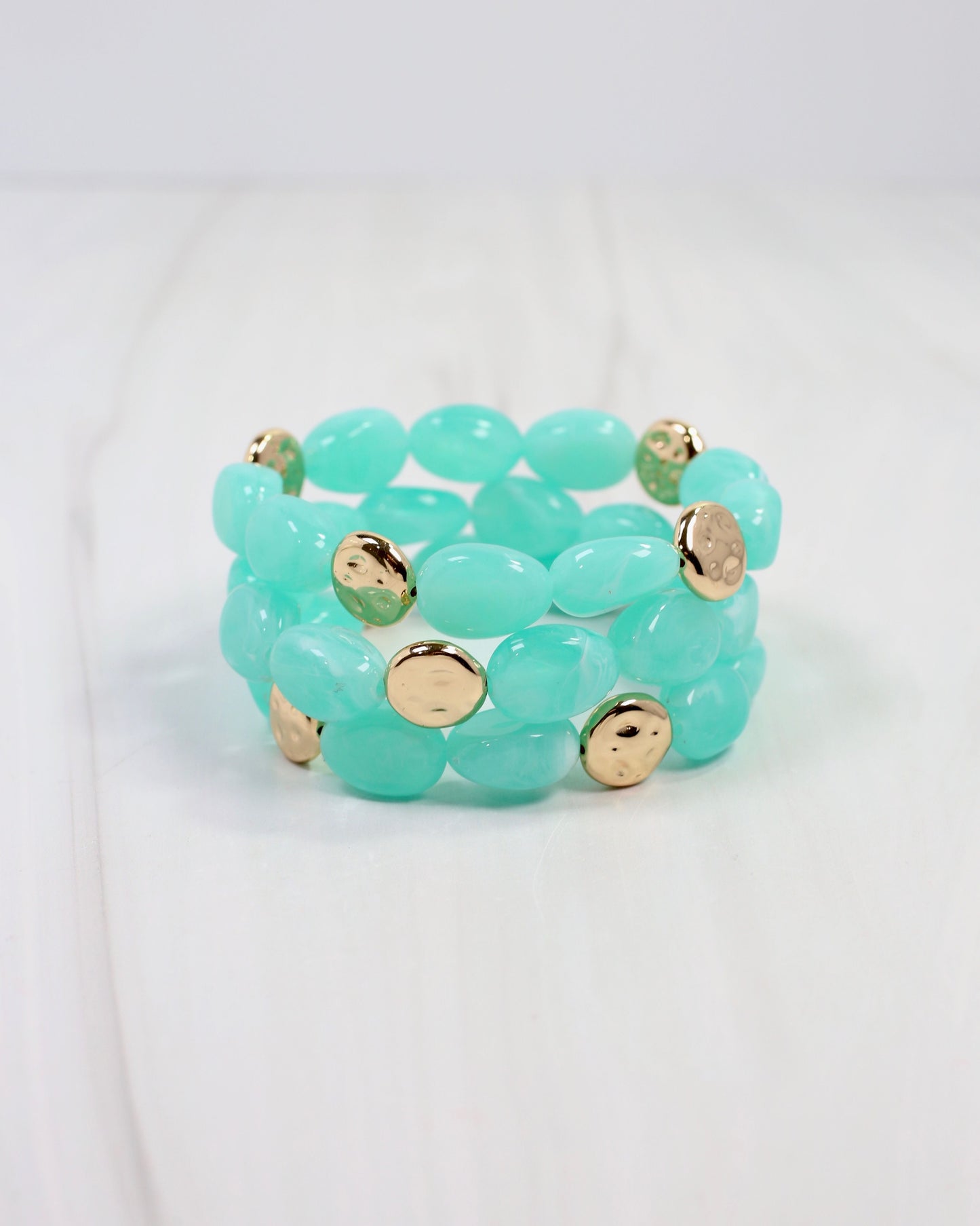 Amesbury Beaded Bracelet Set Aqua