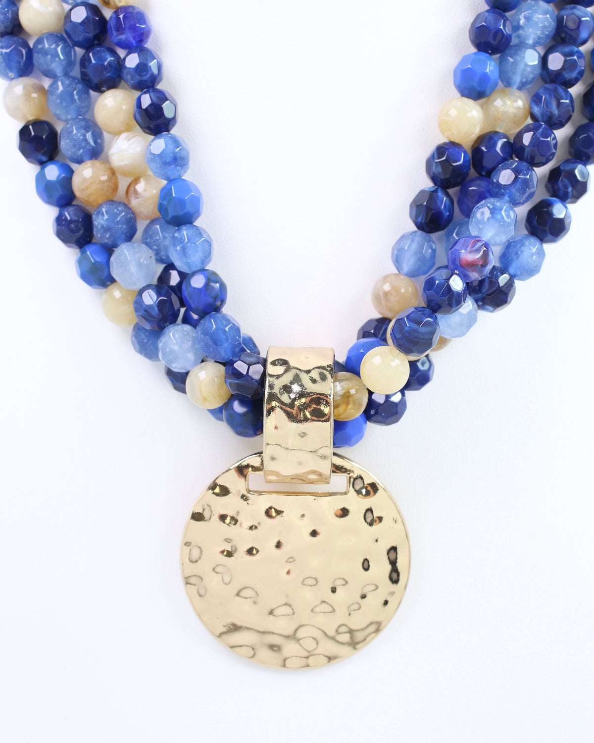 Larissa Beaded Necklace with Pendant Blue Multi