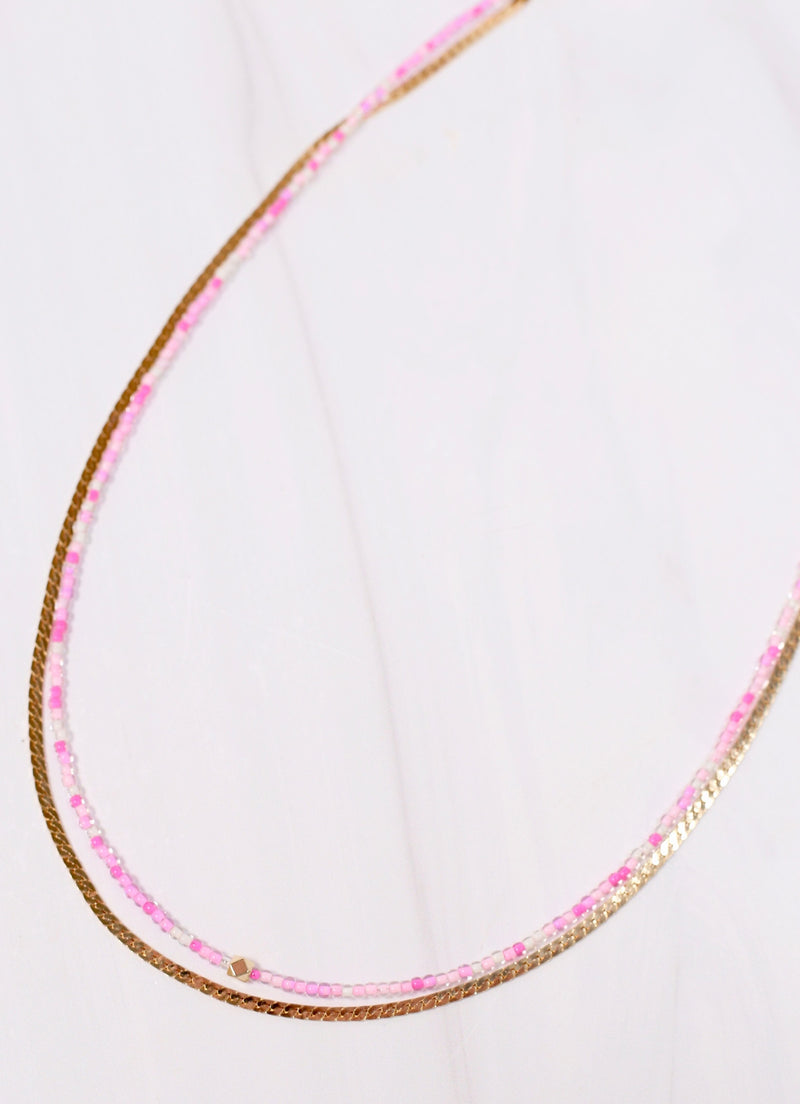 Sambro Layered Necklace PINK - Caroline Hill