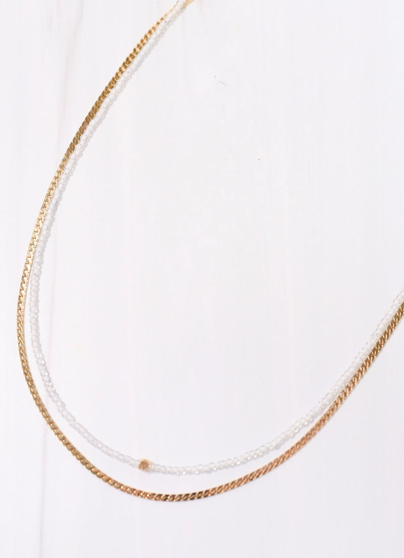 Sambro Layered Necklace WHITE - Caroline Hill