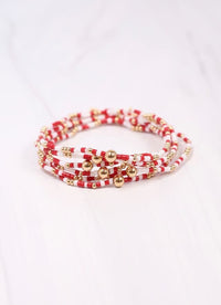 Seamus Beaded Bracelet Set RED - Caroline Hill