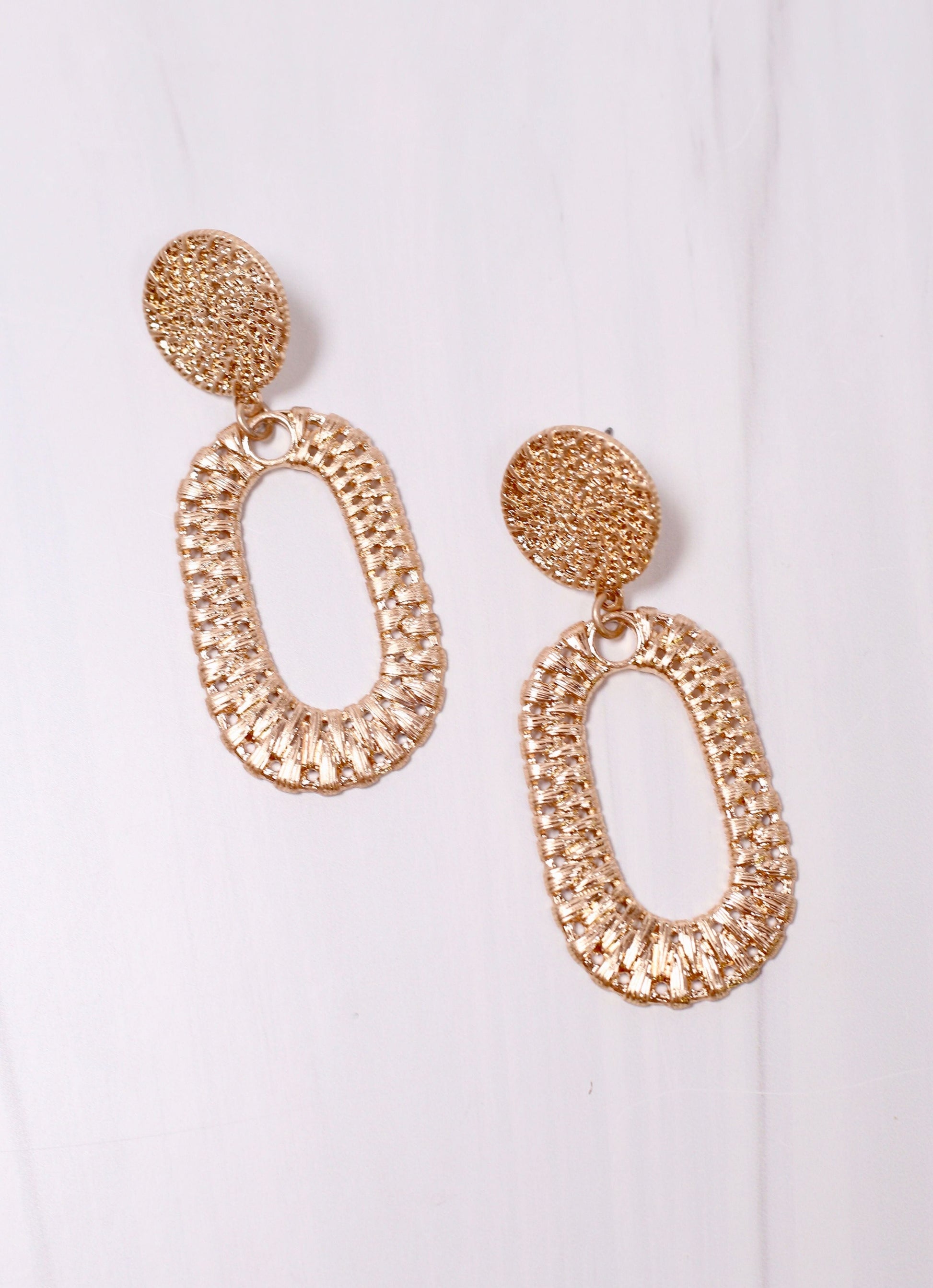 Seraphine Woven Drop Earring GOLD - Caroline Hill