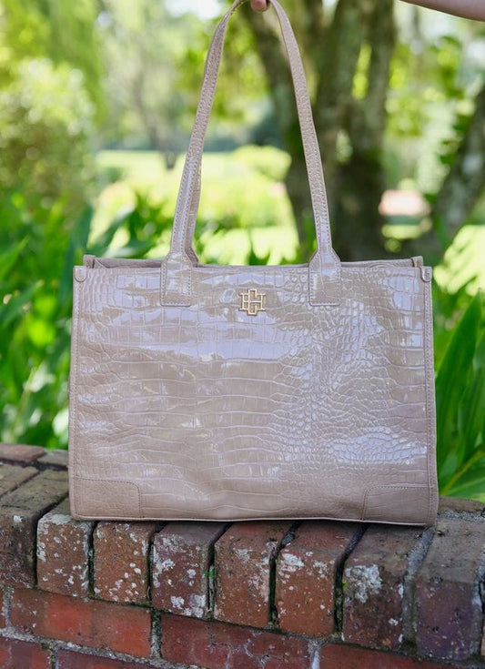 Shane Tote TAUPE PATENT - Caroline Hill