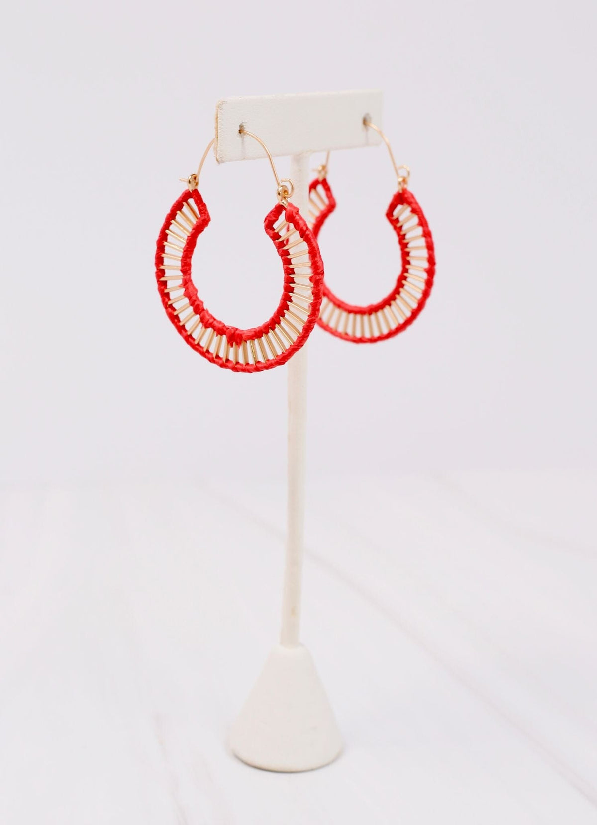 Shelburne Cutout Hoop Earring RED - Caroline Hill
