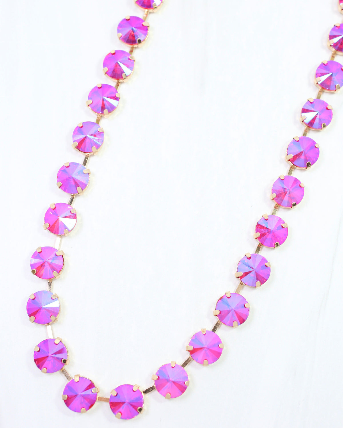 Roxanne Rhinestone Necklace Pink AB