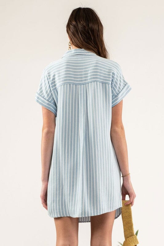 Slowing Down Stripe Collared Dress - Caroline Hill