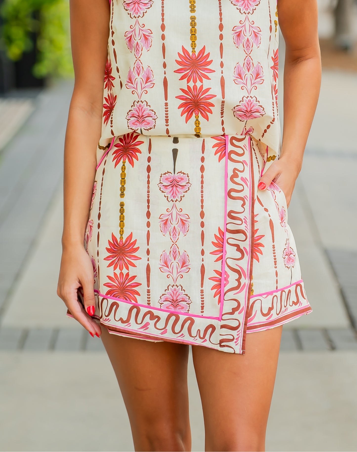 Kenzie Palm Print Skort