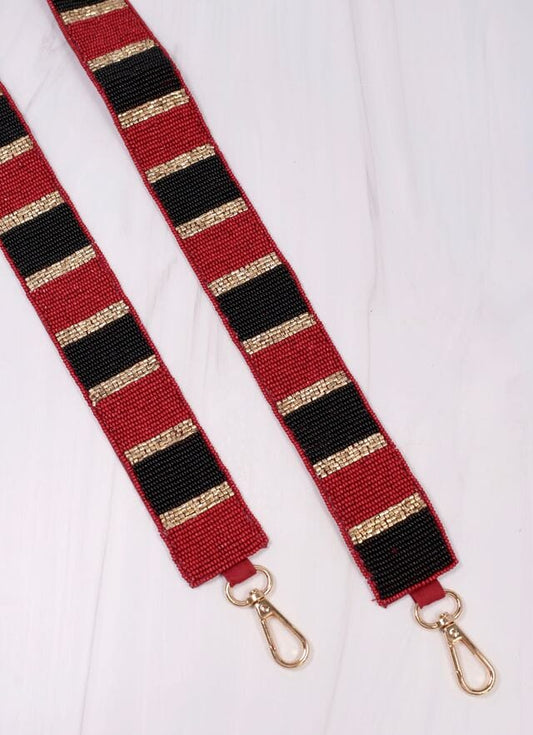 Stadium Striped Strap GARNET BLACK - Caroline Hill