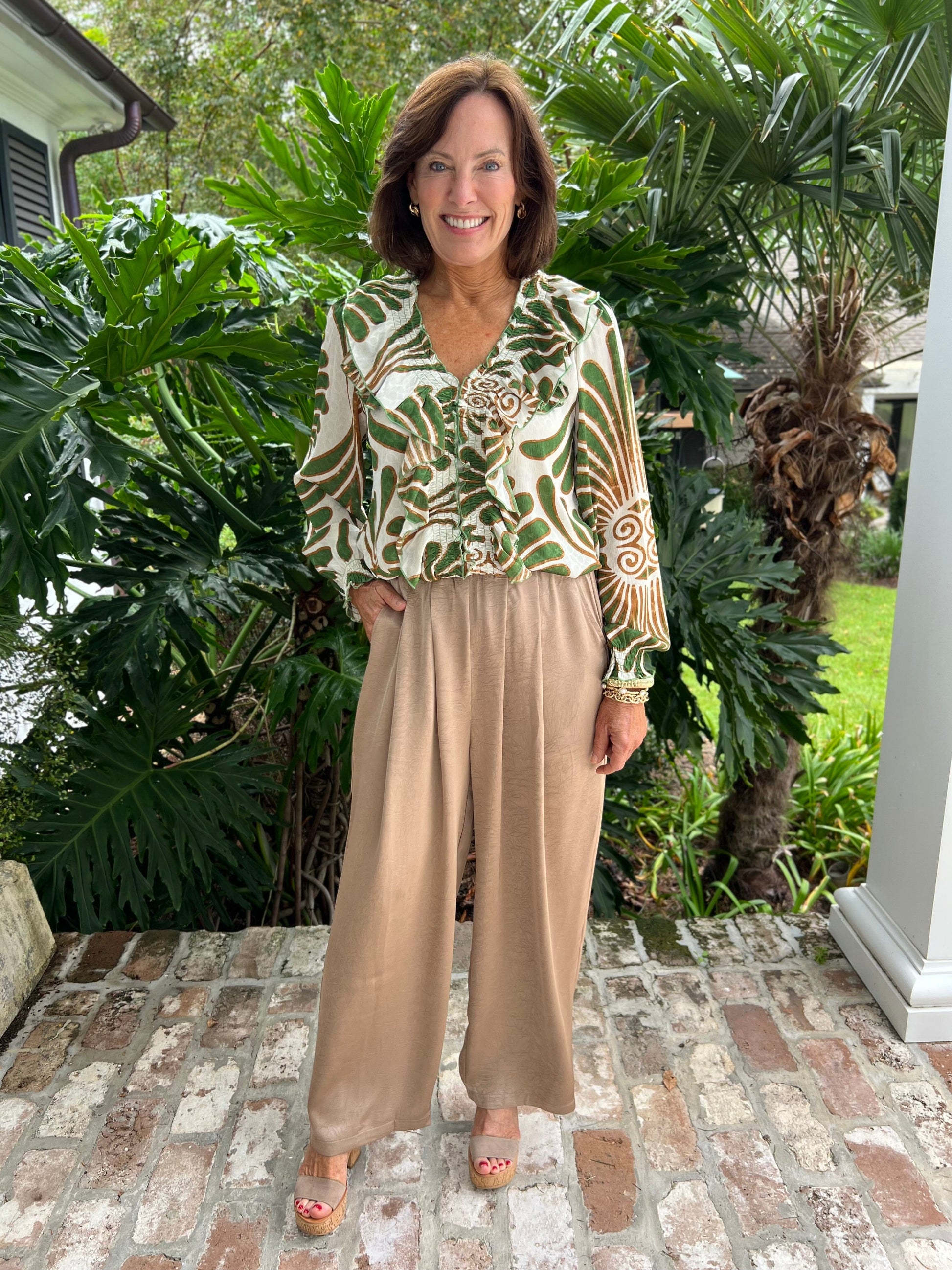 Strike a Pose Green Blouse - Caroline Hill