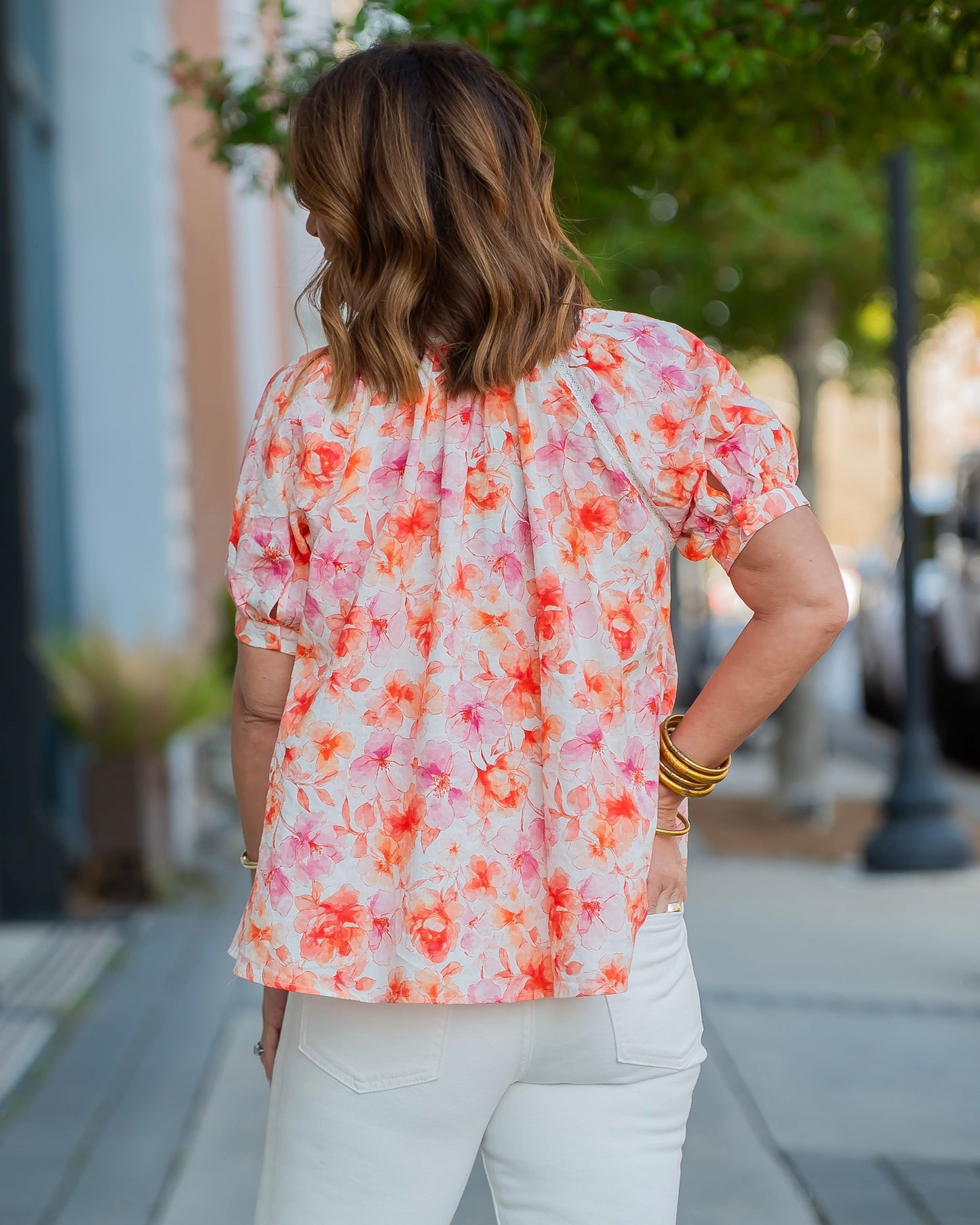 Marion Floral Print Button Down Blouse