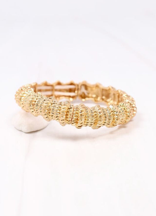 Sully Metal Stretch Bracelet GOLD - Caroline Hill