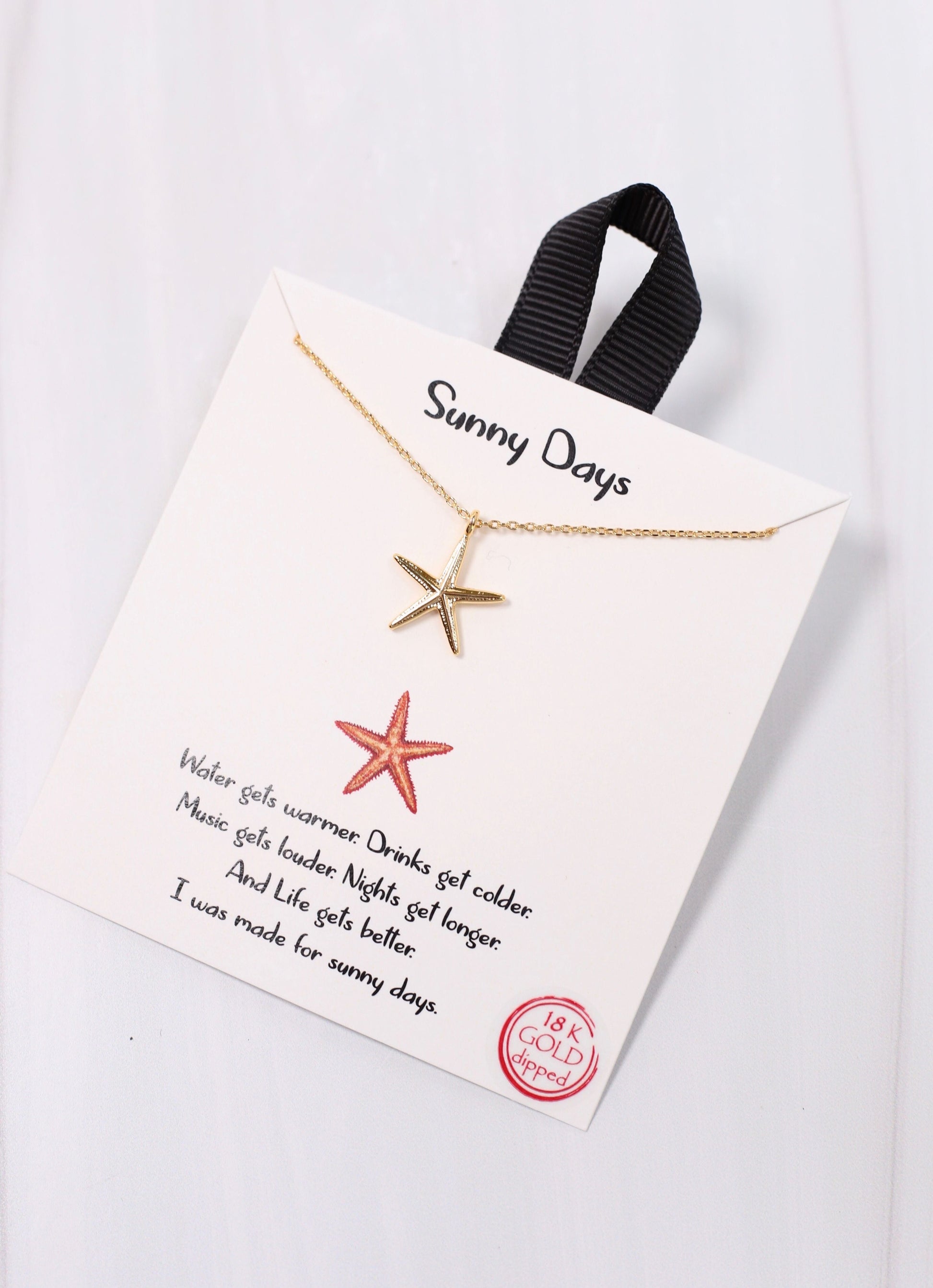 Sunny Days Starfish Necklace GOLD - Caroline Hill