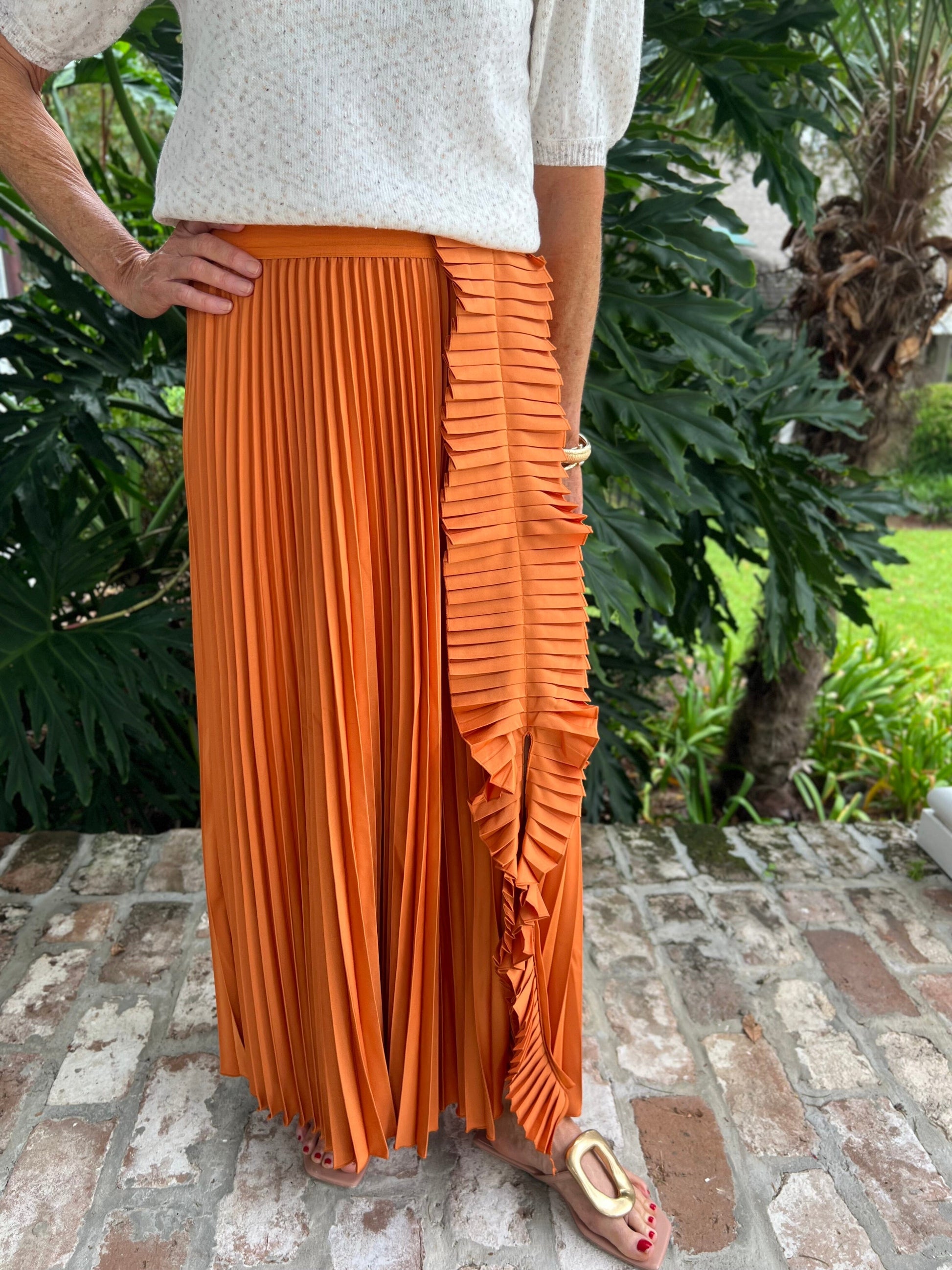 Sunrise Pleated Detail Maxi Skirt - Caroline Hill