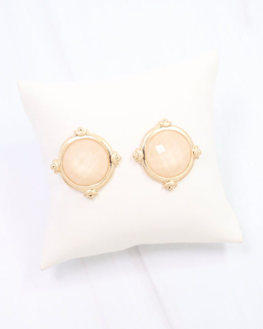 Melani Faceted Stud Earring Ivory