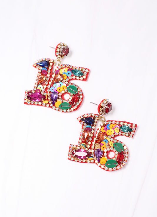 Sweet 16 Embellished Earring MULTI - Caroline Hill