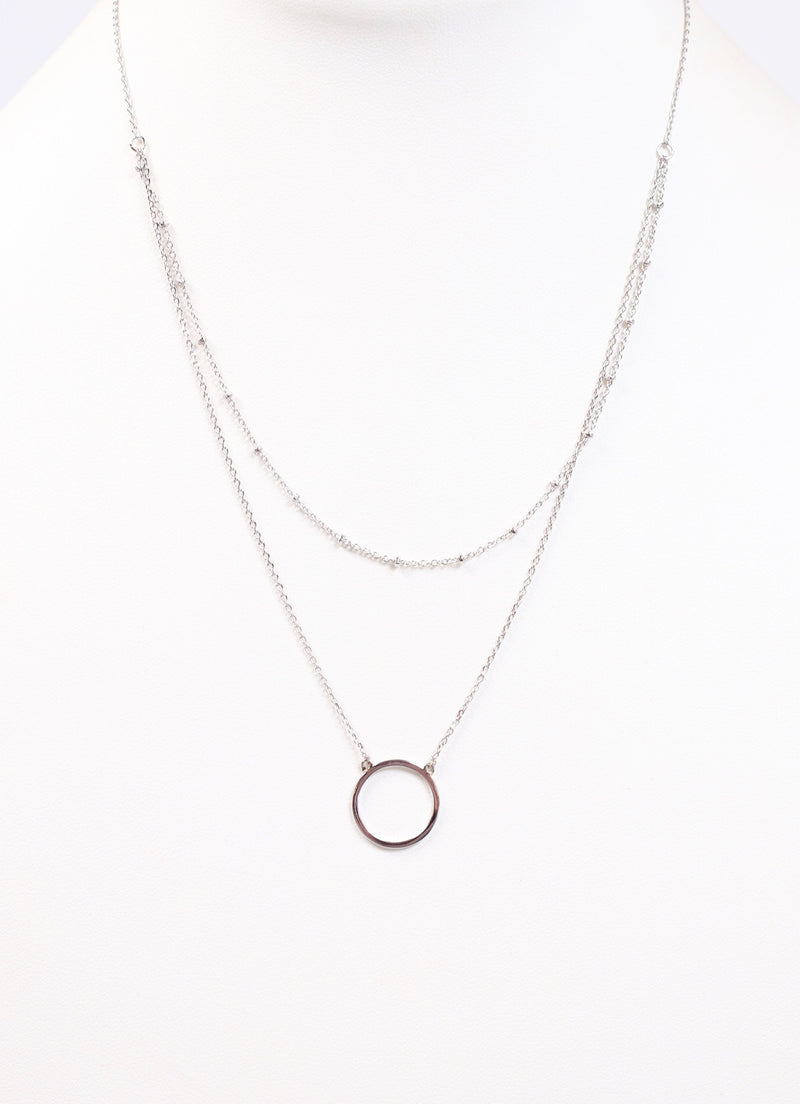 Sweet Moment Layered Necklace SILVER - Caroline Hill