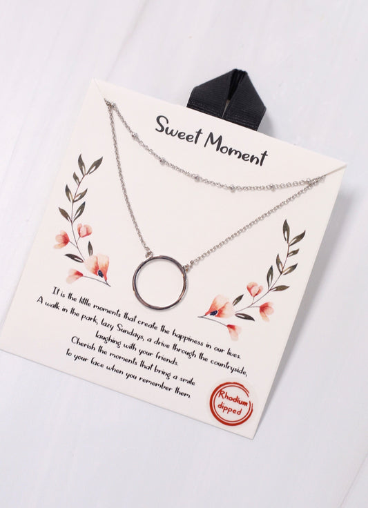 Sweet Moment Layered Necklace SILVER - Caroline Hill