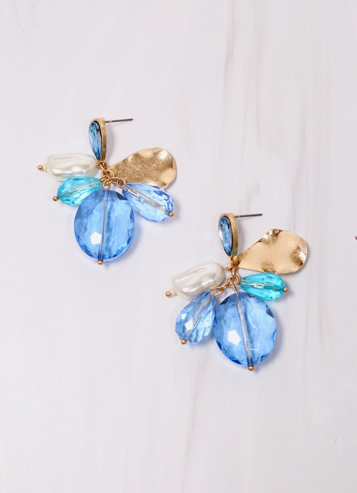 Sylvan Jewel Cluster Earring BLUE - Caroline Hill